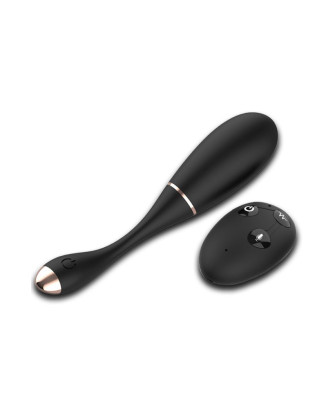 Œuf vibrant télécommandé USB noir avec option commande vocale LOLA-S 
